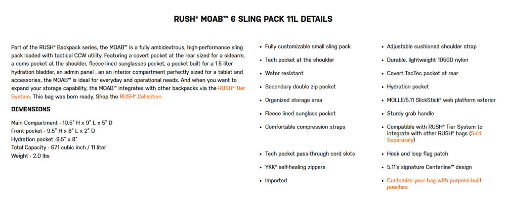 5.11 Tactical Package - All Hazards Nitro Backpack & MOAB6 Sling Bag