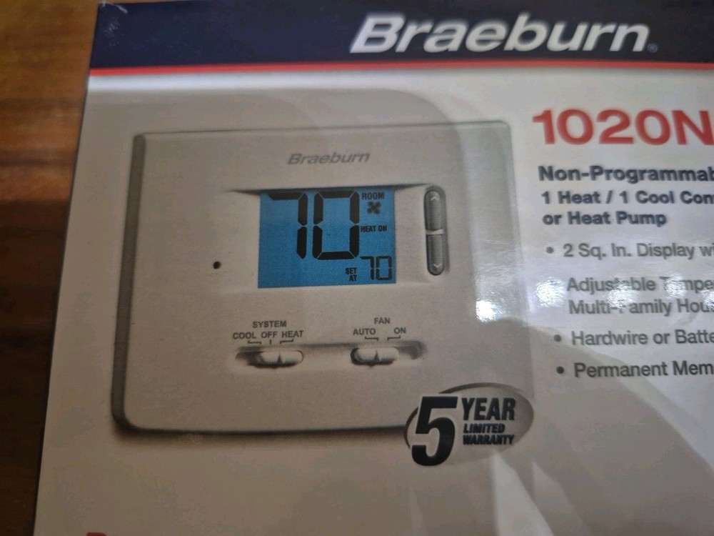 Braeburn 1020NC Non-Programmable Thermostat