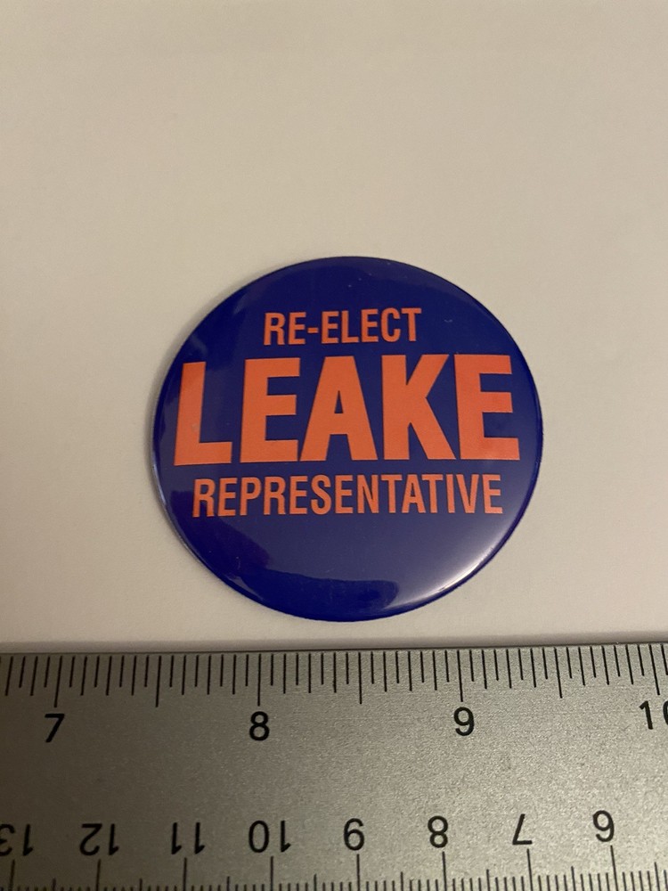 Re-Elect Leake Representative Missouri Pin Back Button P148