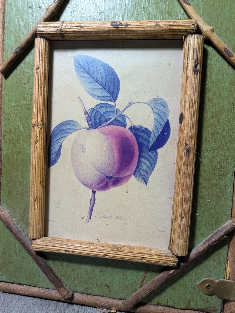 Vintage Rustic Twig Table Top 3-Panel Folding Screen Victorian Boho Chic Asian