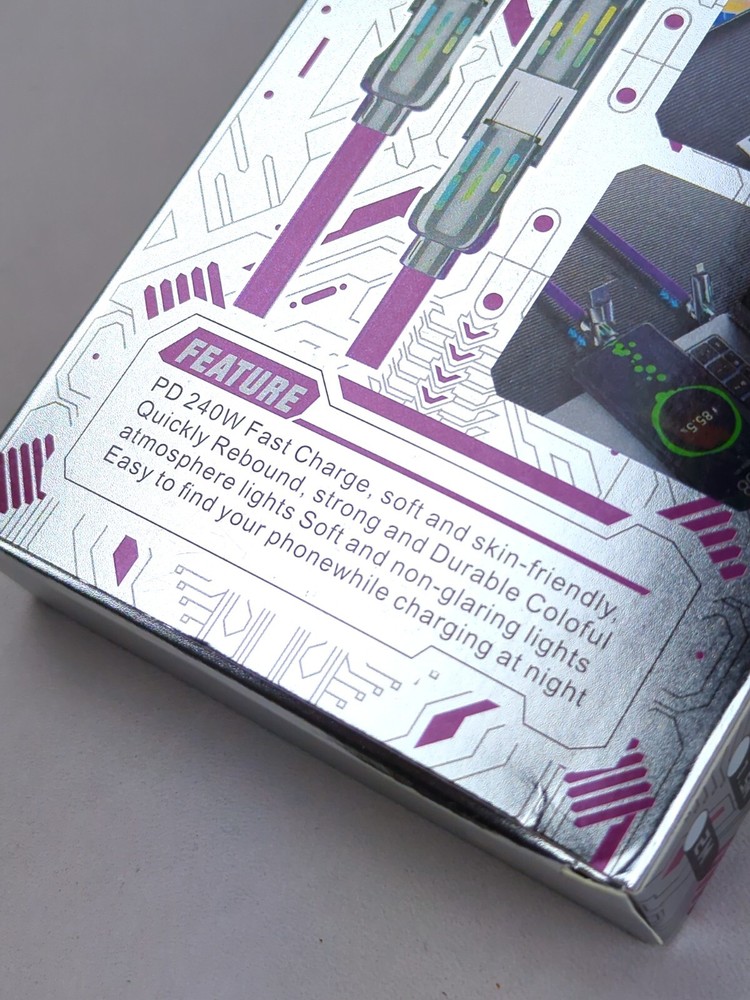 240W FAST CHARGING DATA CABLE, USB-C + USB-A / USB-C + APPLE, 4 FT