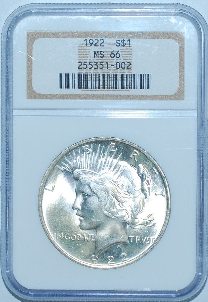 1922 P NGC MS66 Peace Silver Dollar