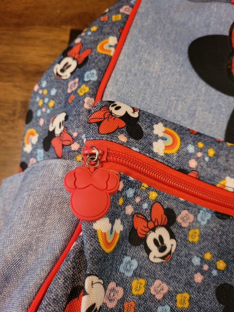 Disney Minnie Mouse Back Pack Chenille Bow Weekender