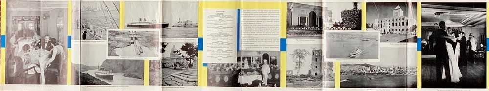 1935 Panama Pacific Deluxe PENNSYLVANIA Deck Plan w/ Interiors & Cutaways