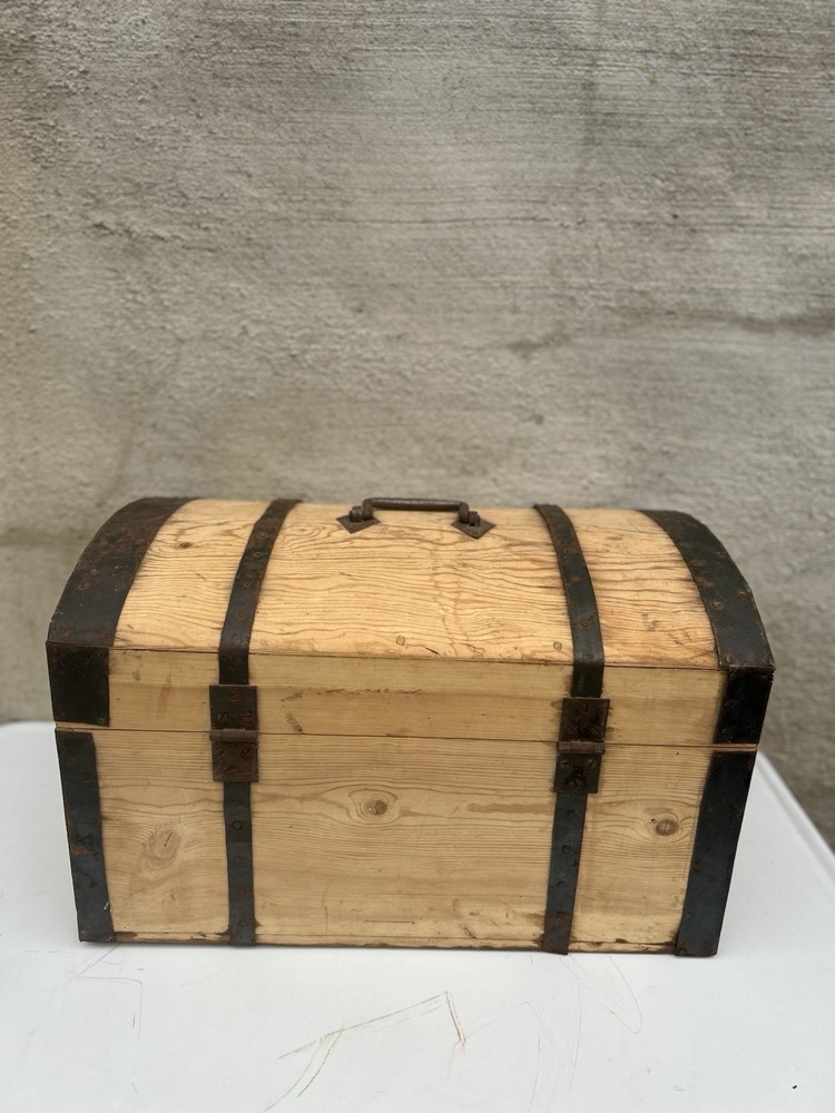 Antique Pine Dome Trunk Chest