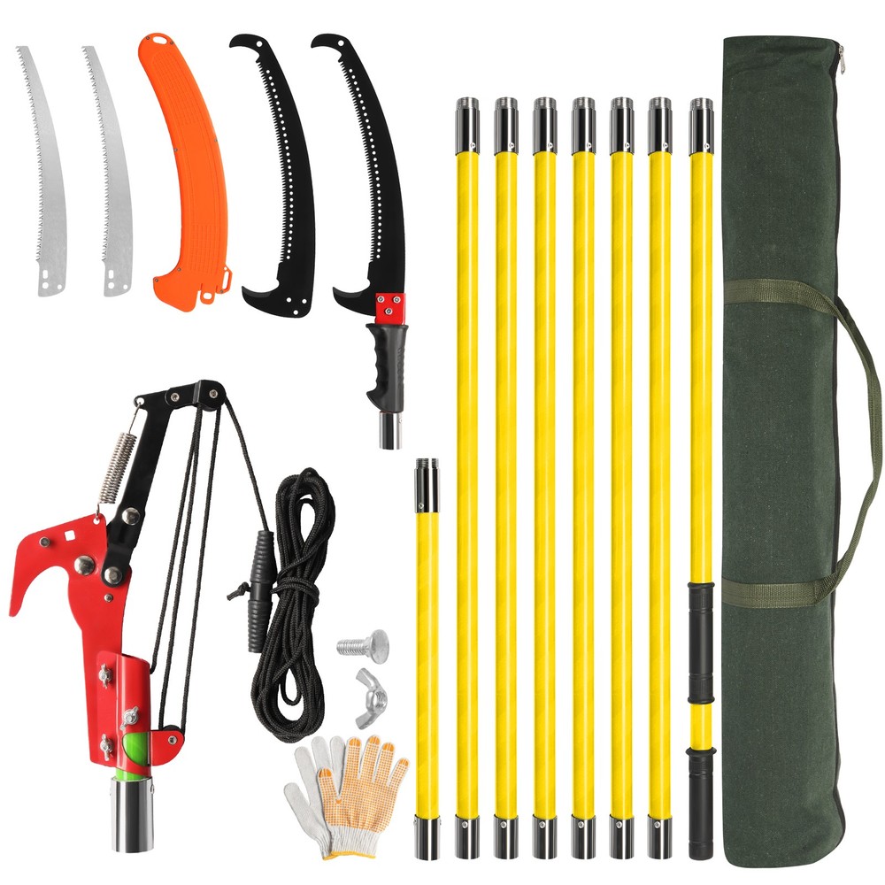 26ft Manual Pole Saw, Lightweight Tree Trimmers Long Handle Pruner Set