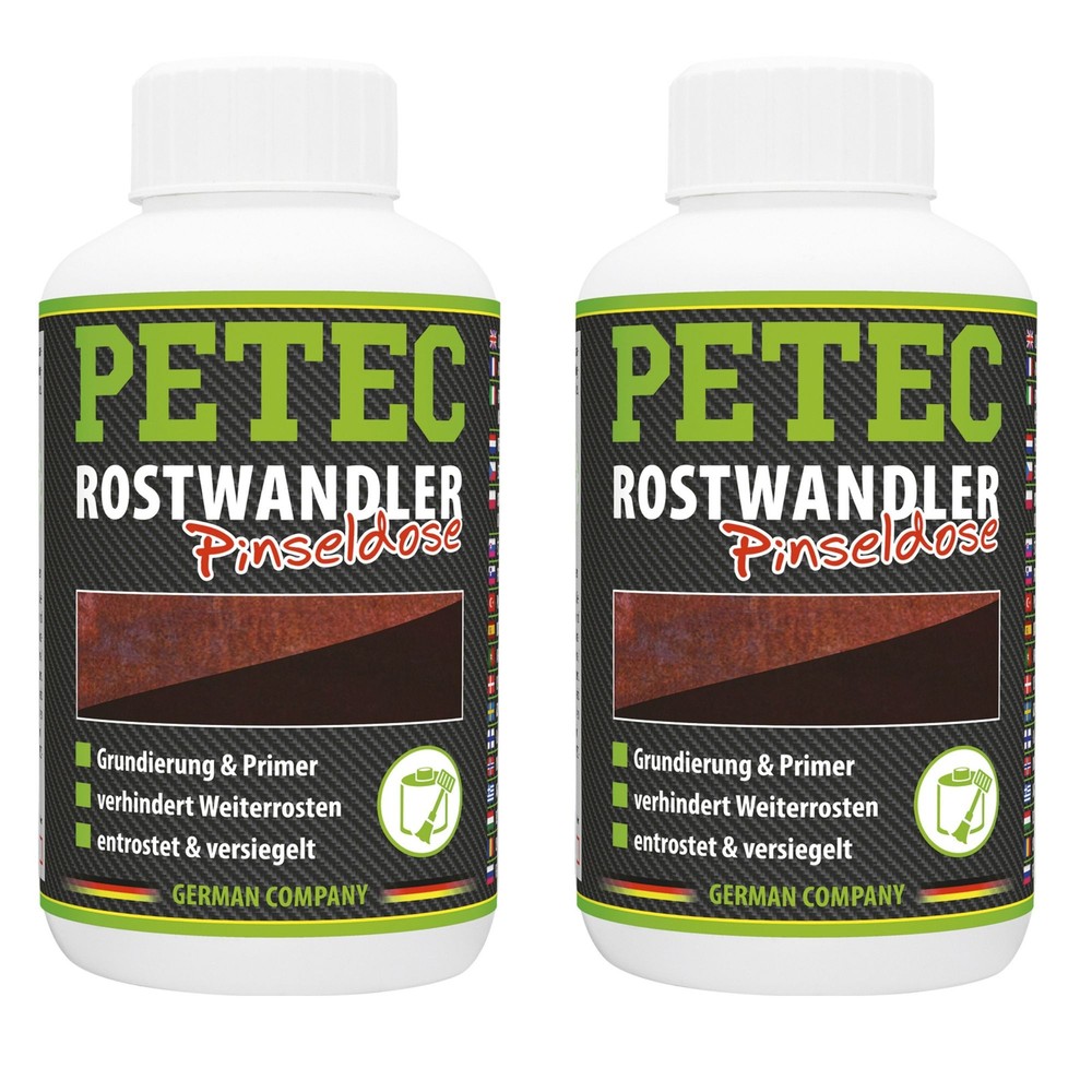Petec 2x Rust Converter Rust Brush Can 250ml