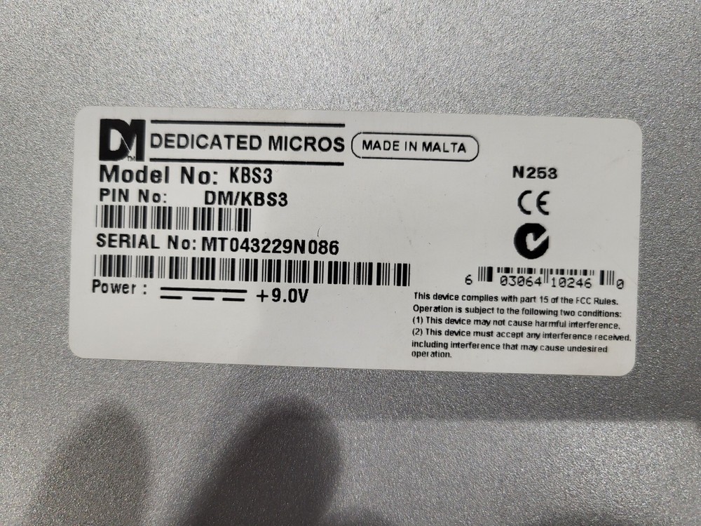 Dedicated Micros keyboard for Camera and PTZ control