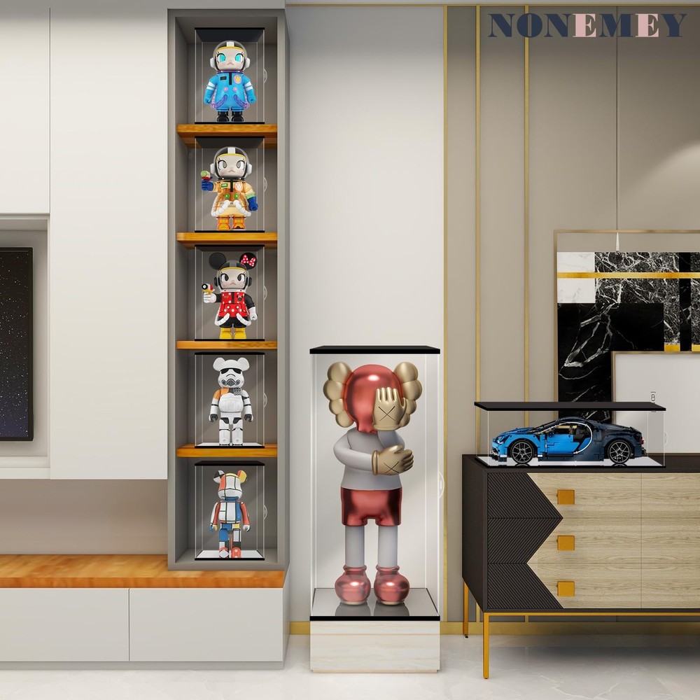 Clear Acrylic Display Case with Remote Control Light 400% Bearbrick, Dustproof
