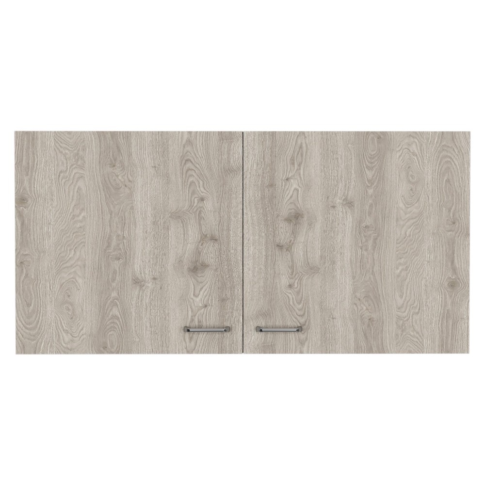 White and Light Grey 2-Door 2-Compartment Wall Cabinet