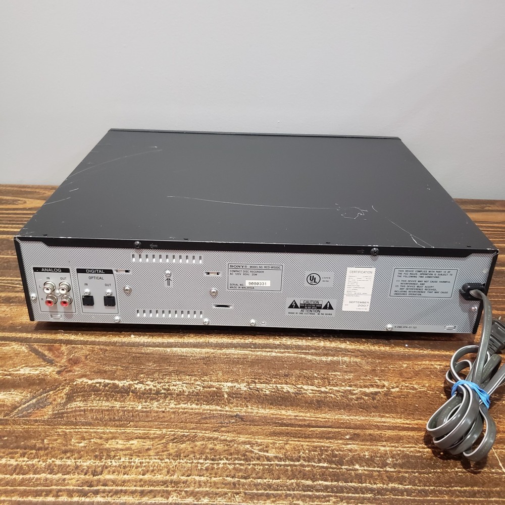 Sony 5 Disc Cd Changer Recorder Combo RCD-W500C Black Tested