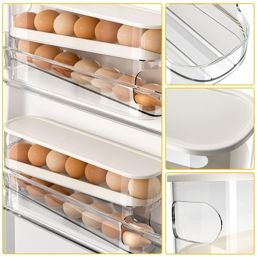 Egg Organizer For Refrigerator Large Capacity Egg Rack Holder Fridge