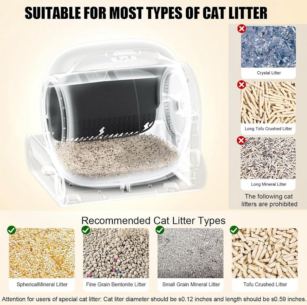 Large Automatic Smart Cat Litter Box Self-Cleaning Odor Removal WiFi APP Control
