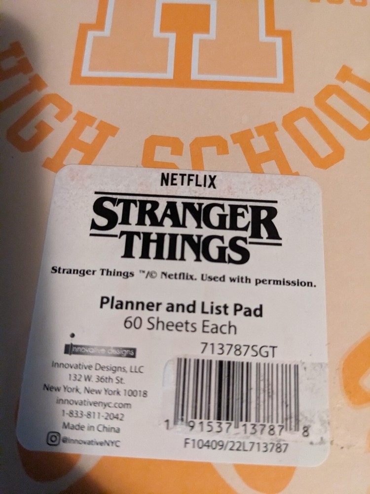 Stranger Things Hawkins High 60 sheet planner and list pad