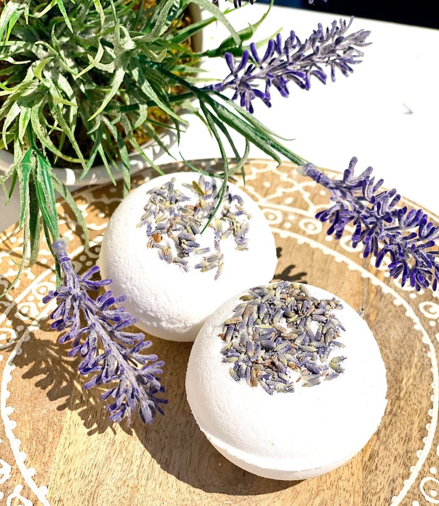 Handmade organic lavender bath bomb