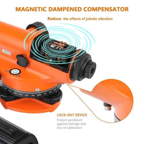 Automatic Optical Level 32X with Self-Leveling Magnetic Dampened Compensator