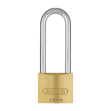 Abus 55Hb/40-63 Ka Padlock, Keyed Alike, Long Shackle, Rectangular Brass Body,