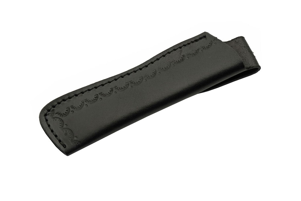 Straight Razor Rite Edge Fixed-Blade Full Tang White Bone Handle Leather Sheath