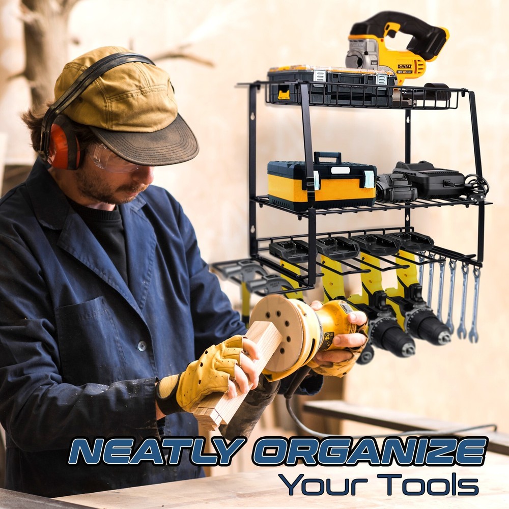 Power Tool Organizer Wall Mount - Tool Organizer with Drill Holder