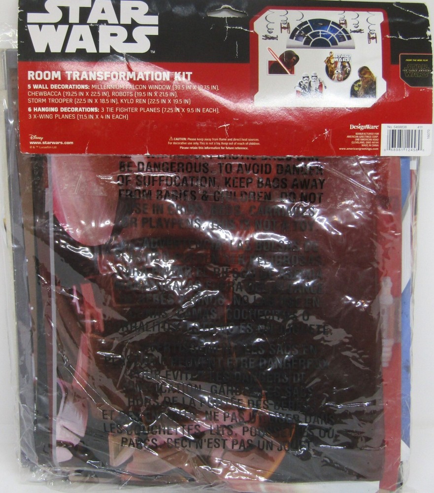 Disney Room Transformation Kit, Star Wars. 7 Wall Decorations.
