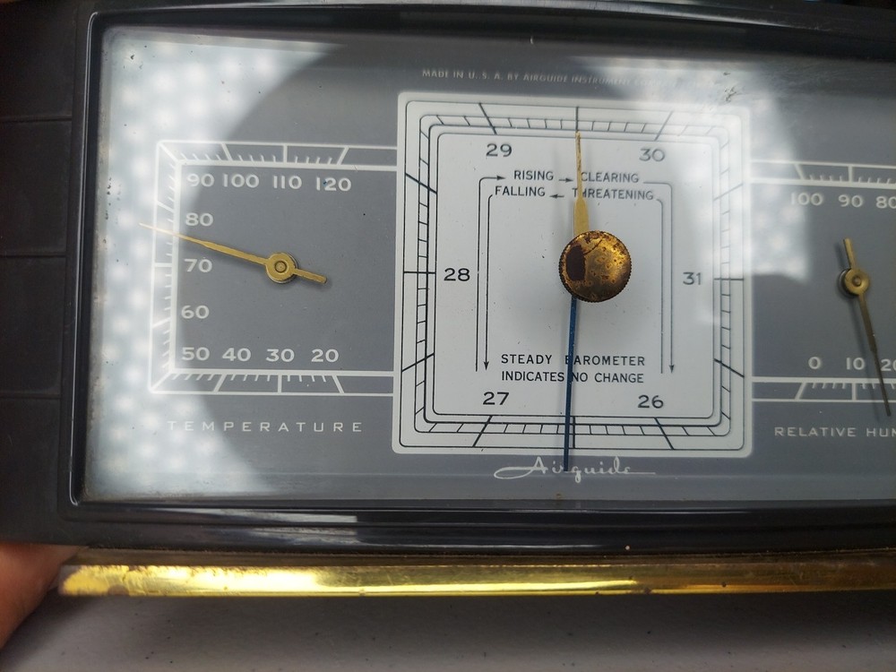 Vintage AirGuide Bakelite Temperature Relative Humidity Barometer