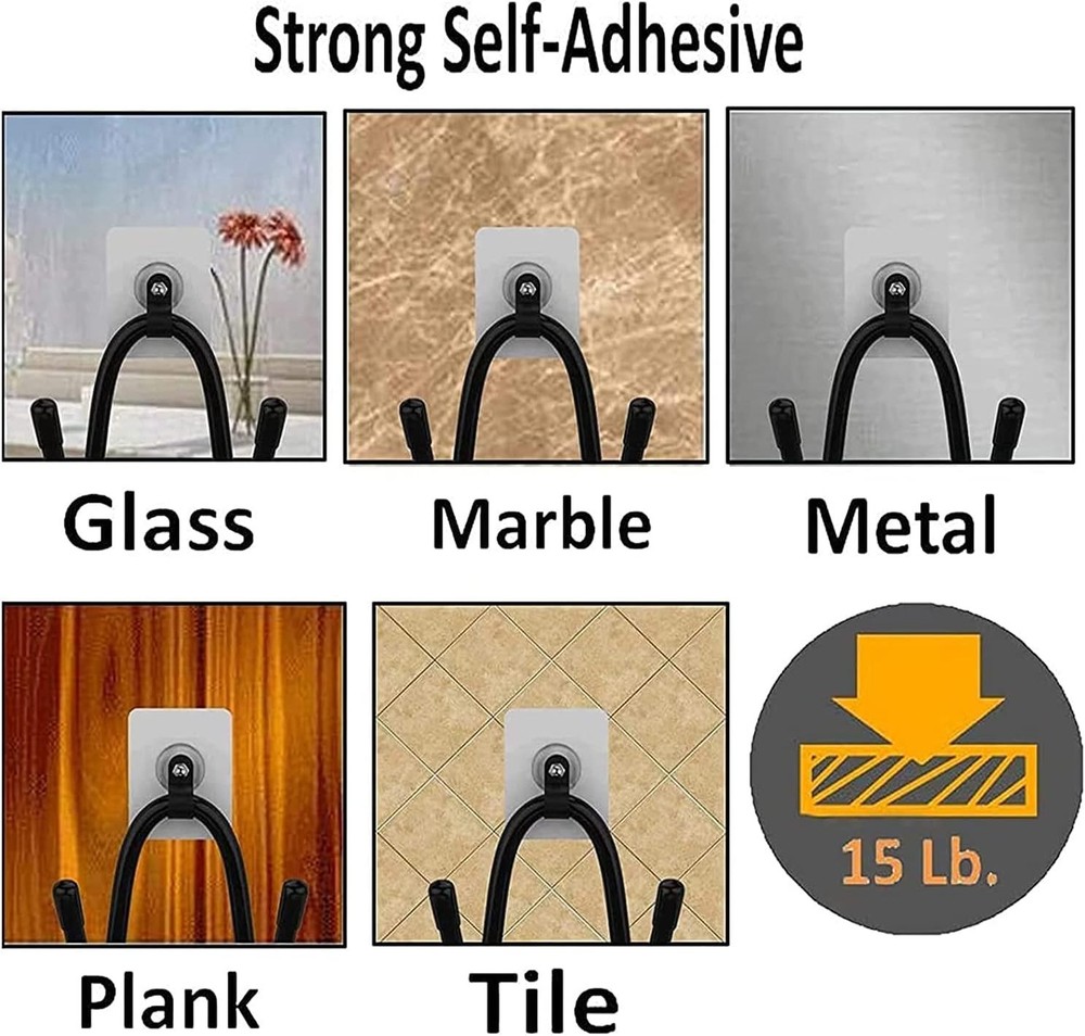 2 or 3 Pack Universal Self-Adhesive Game Controller Wall Mount Black