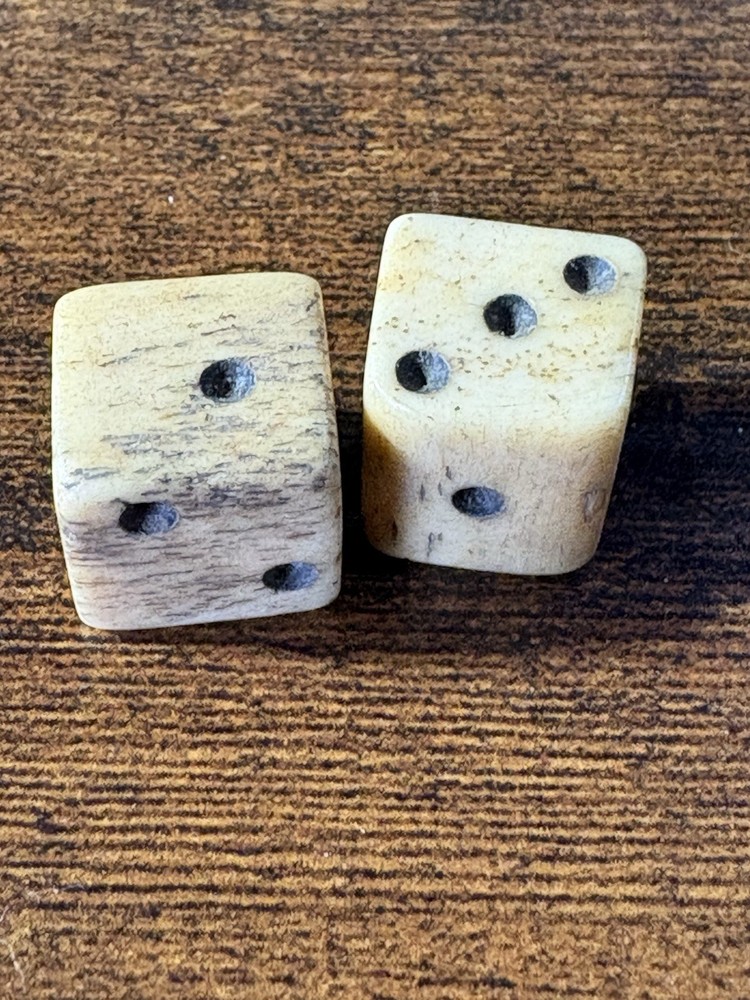 Antique Bone Dice Possibly Civil War Era