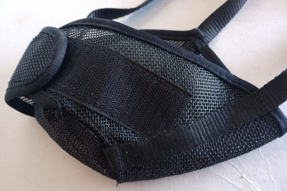 Mesh Dog Muzzle Large? Adjustable Black New - No Package