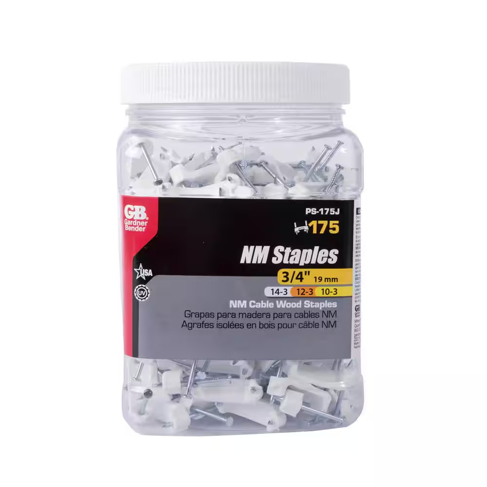 3/4 In. White Plastic Staples for Non-Metallic Cable (175-Pack)