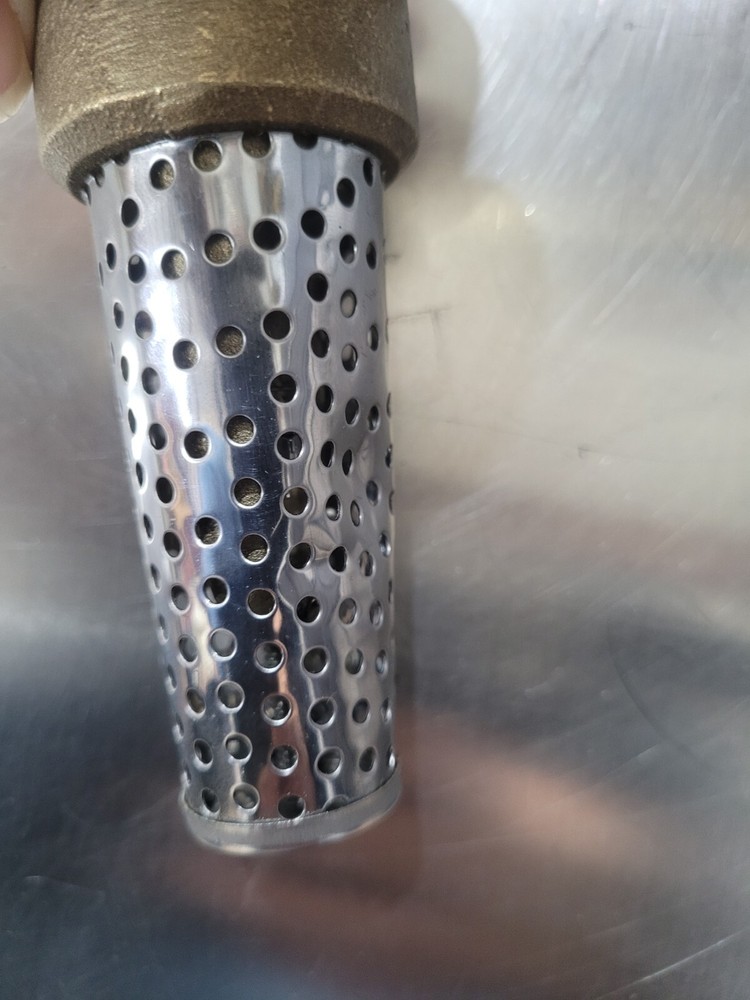 SIMMONS 453SB Foot Valve: Single Flow Spring, Inline Brnz/Stnls 1" Pipe dented