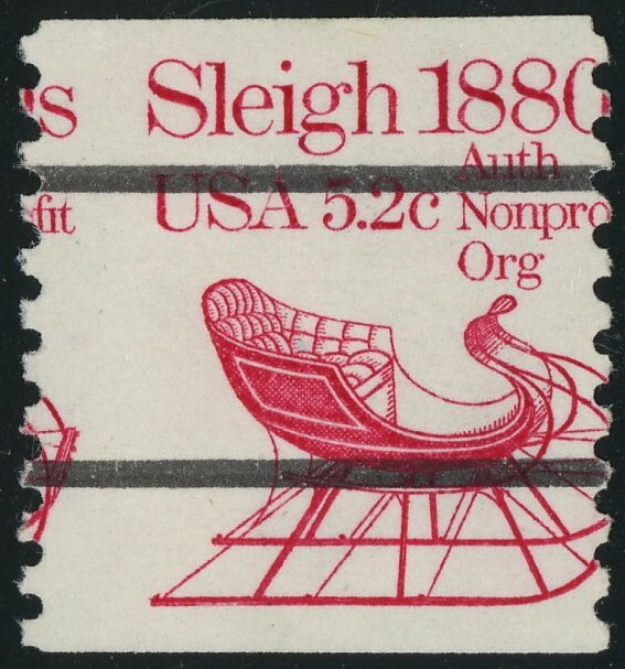 USA #1900a Sleigh Error Misperf Shifted Stamp 5.2c Postage 1983 MH