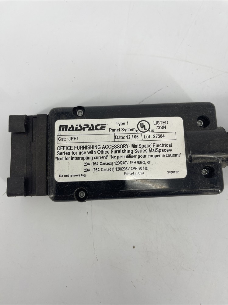 Maispace CAT: JPFTE Double Block Raceway Type 1 Panel System 20AMP