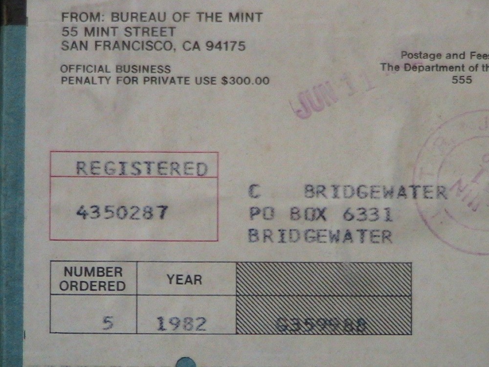 1982 PROOF SETS SEAL BOX NEVER OPEN 5 SETS