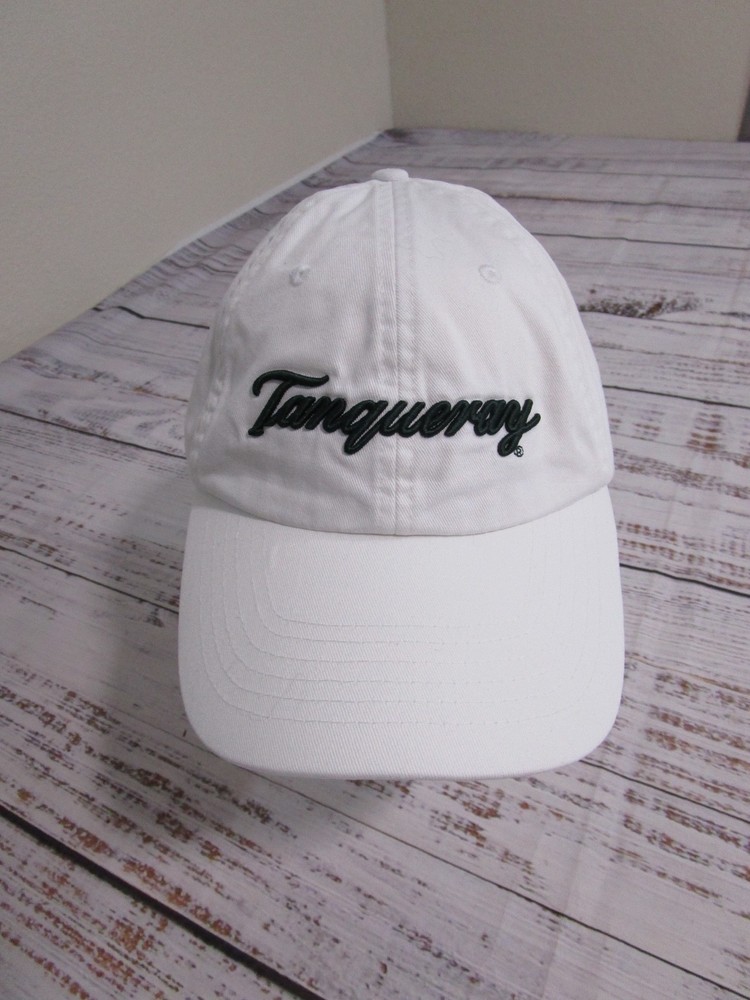 Tanqueray Gin Solid White Green Embroidered Spellout Adjustable Hat Cap One Size