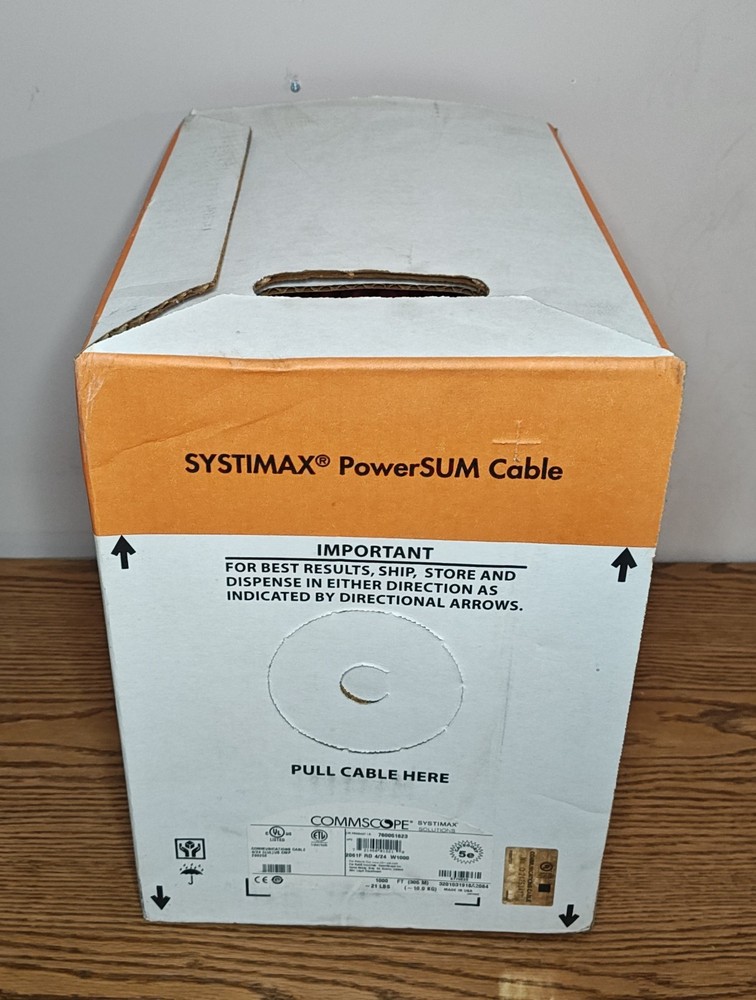 NEW! Commscope Systimax PowerSUM Cable Cat5e 2061 RED 1000’