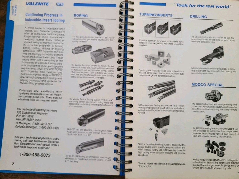 Valenite Handy Reference Guide Milling Drilling Reaming 1991 GTE Tools