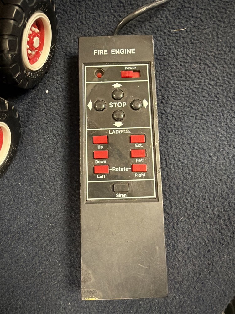Vintage New Bright Remote Control Fire Engine MFD Ladder #2 (Remote NON Working)