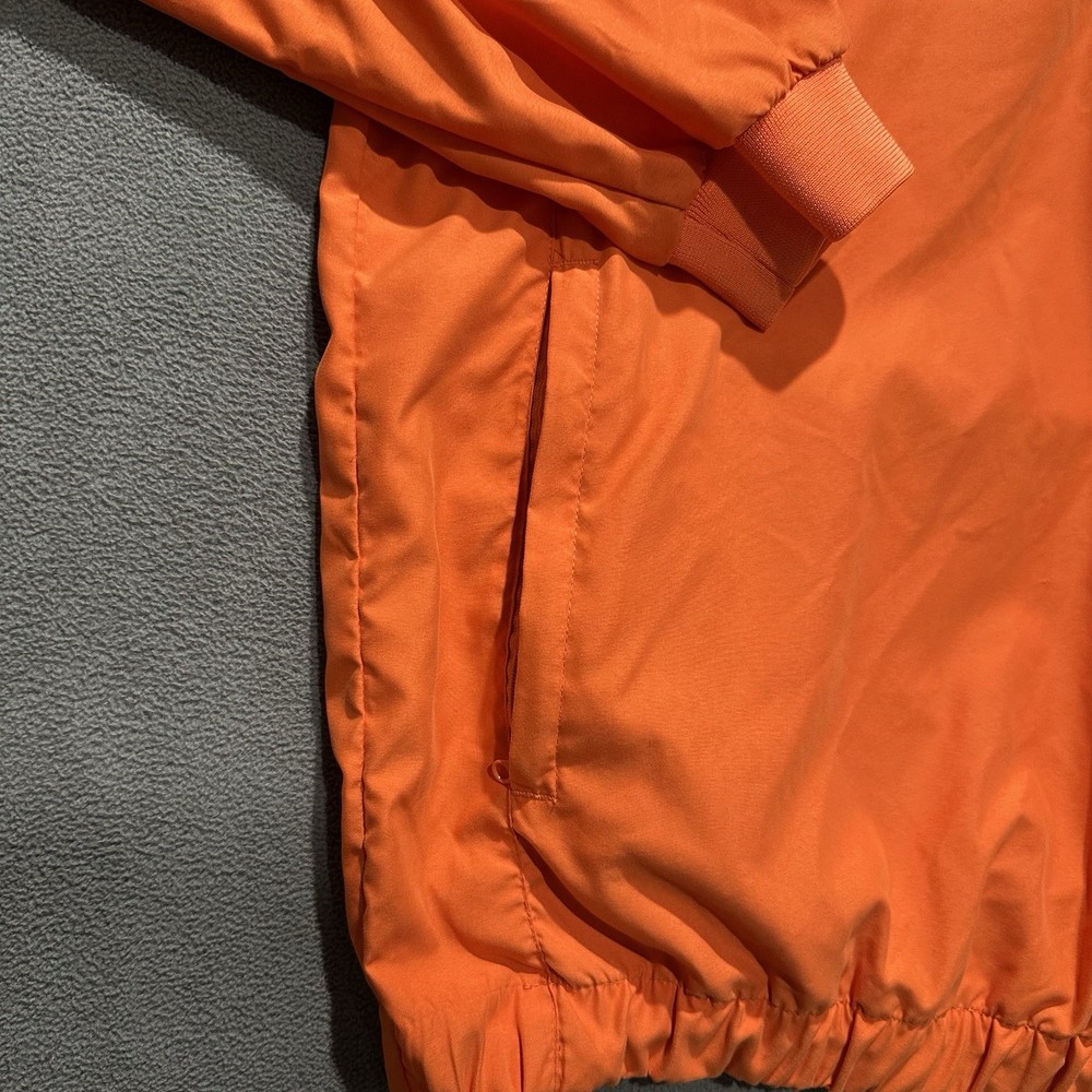 FootJoy Jacket Mens Medium Orange Long Sleeve Golf Windbreaker Snap Pullover EUC