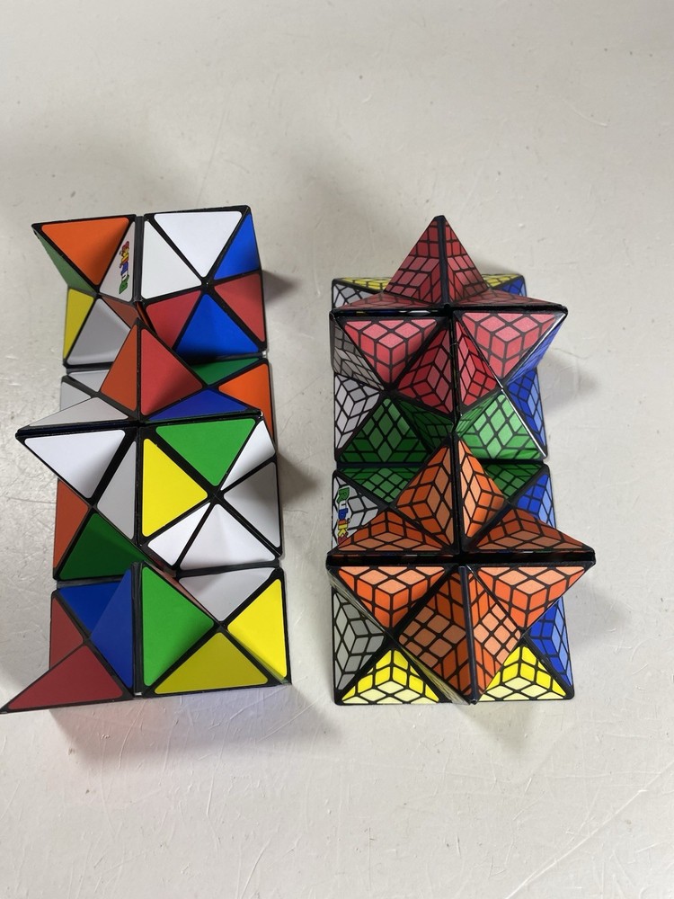 Original Rubik’s Magic Star Transform into a Cube Game Lot of 2