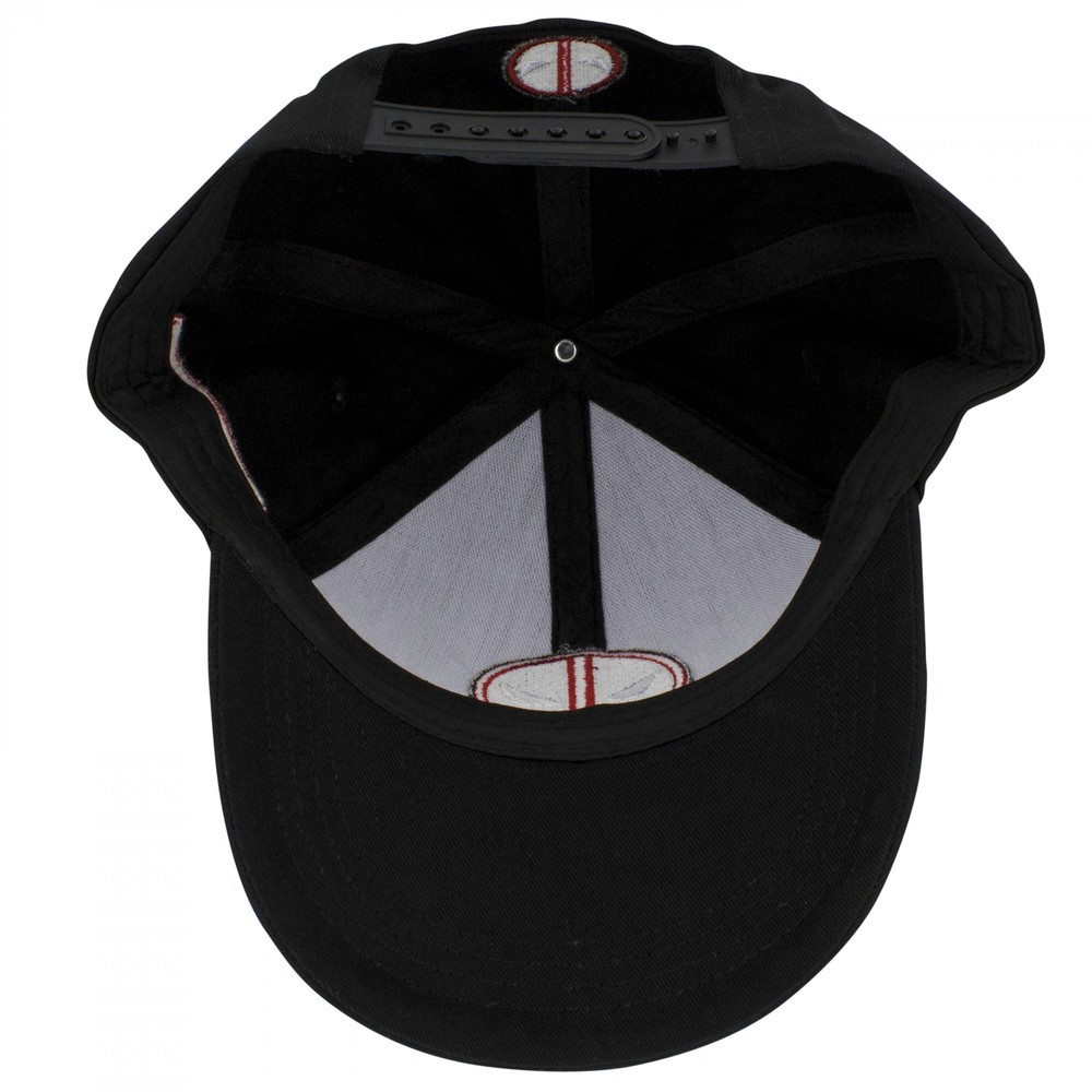Deadpool Logo Black Snapback Hat Black