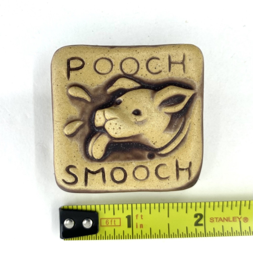 Pooch Smooch 2x2” Ceramic Art Tile By Gretchen Kramp