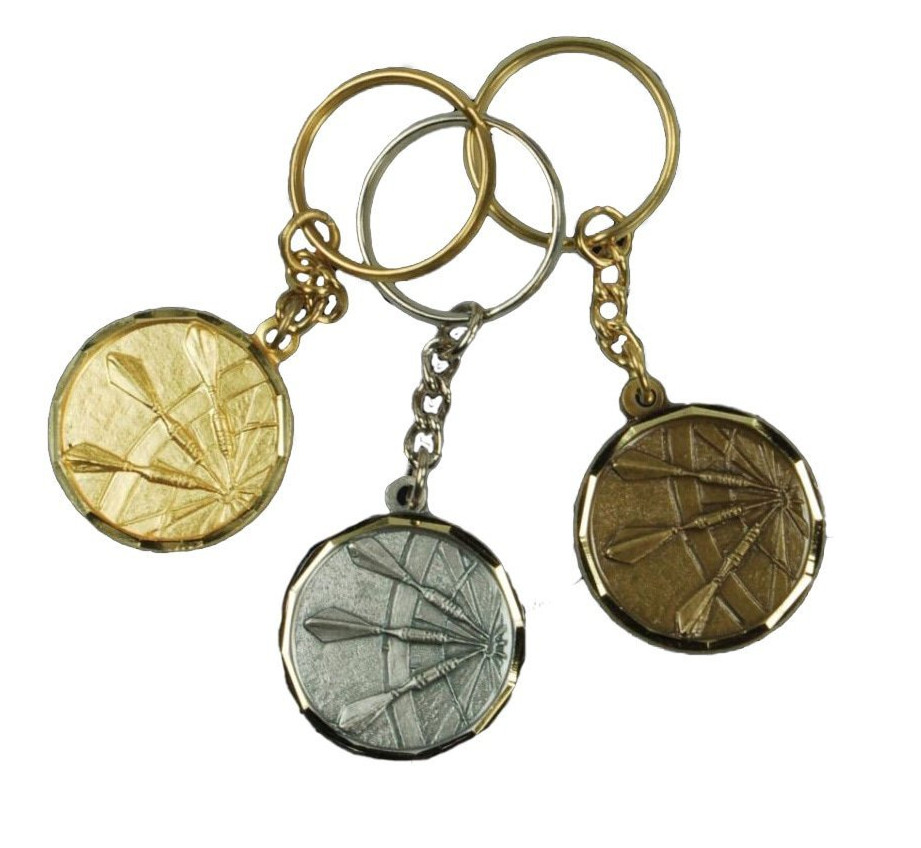 Bull's Dartboard Keychain Bronze