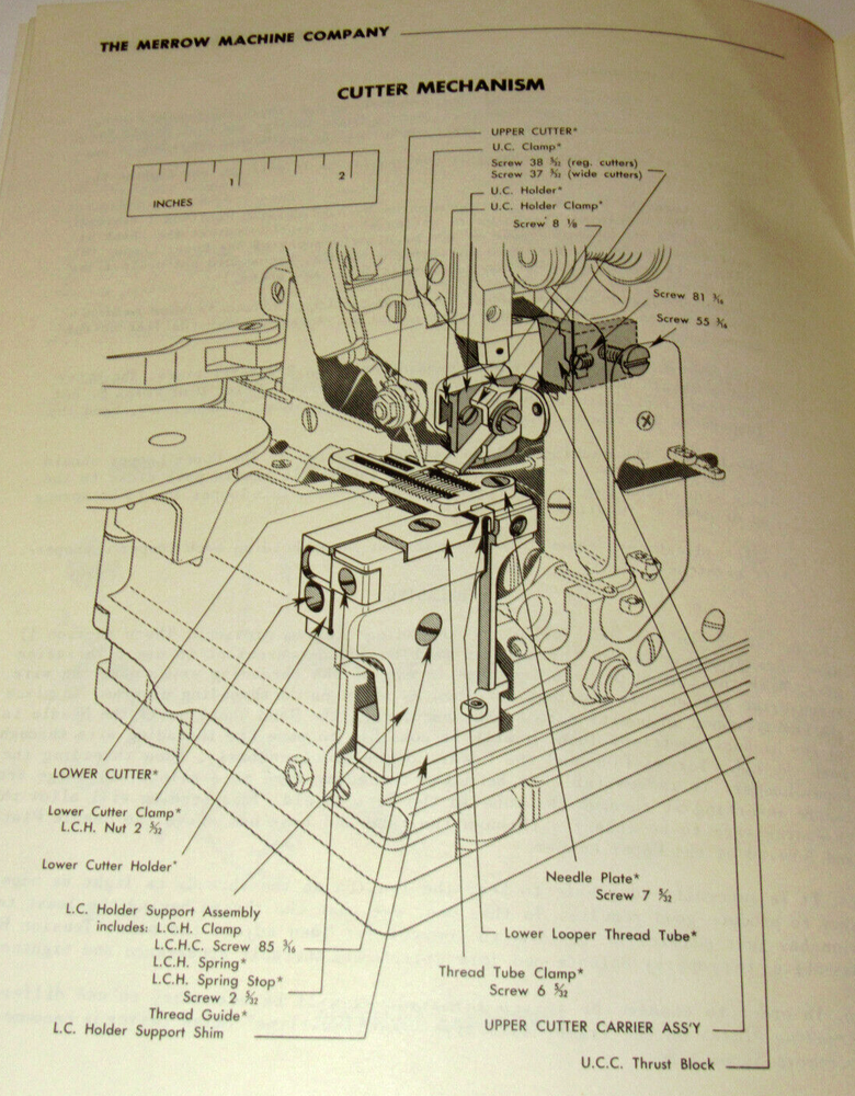 MERROW SEWING MACHINE CLASS M INSTRUCTIONS FOR SETTING UP & OPERATING! MANUAL!