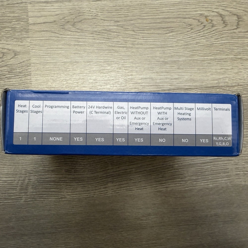 701 Digital Thermostat with Large LCD Display Non-Programmable Single Stage New