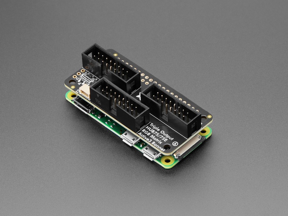 Adafruit Triple LED Matrix Bonnet for Raspberry Pi, HUB75, 6358