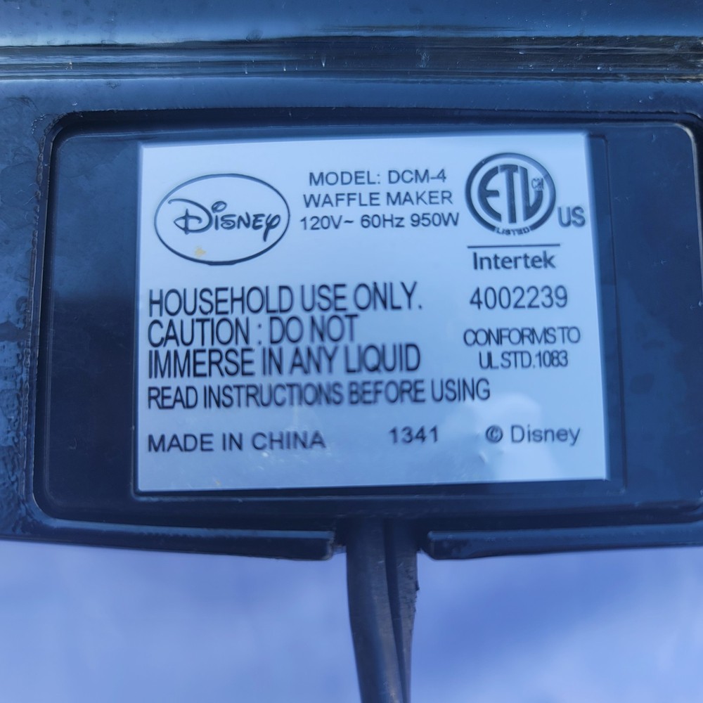 Disney Mickey Mouse Waffle Maker ~ Makes 4 ~ DCM-4 Tested Working