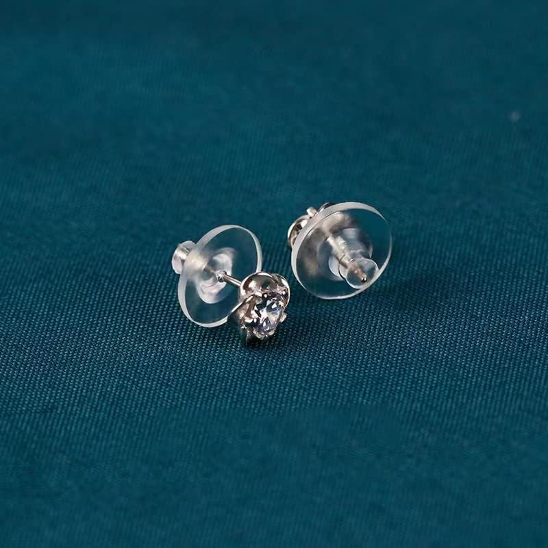 Rubber Earring Backs 100PCS Soft Clear Hypoallergenic Studs Replacement Set