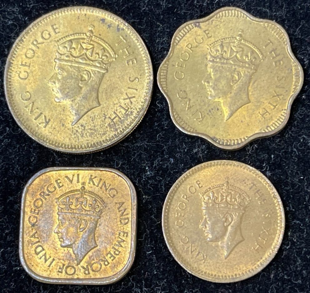 Early Ceylon 4 Coins Lot Excellent Condition