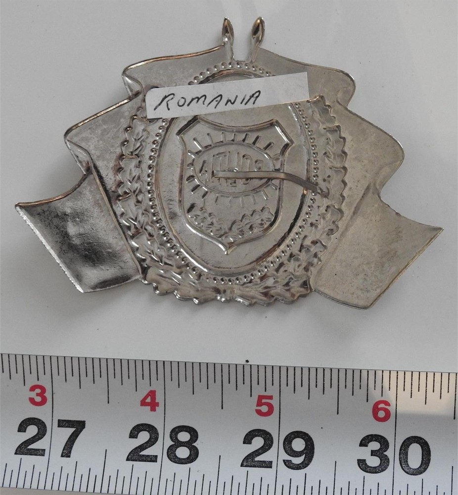 ROMANIA Police hat shield, thin metal