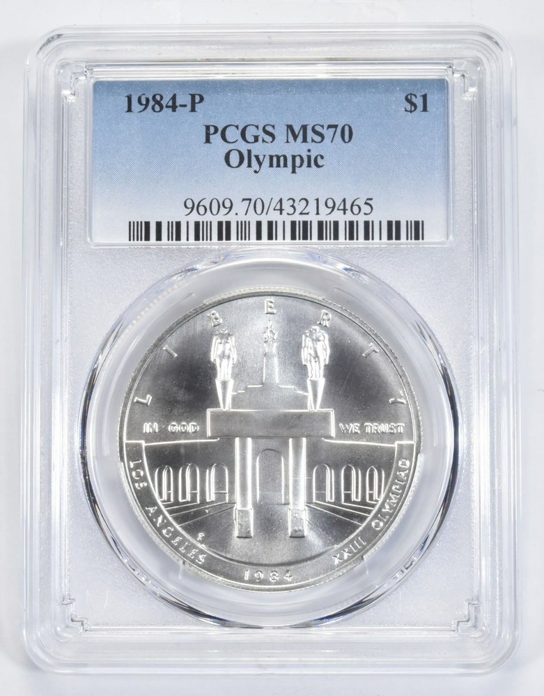 MS70 1984-P LA Olympics Commemorative Silver Dollar PCGS